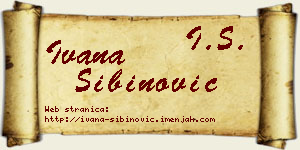 Ivana Sibinović vizit kartica